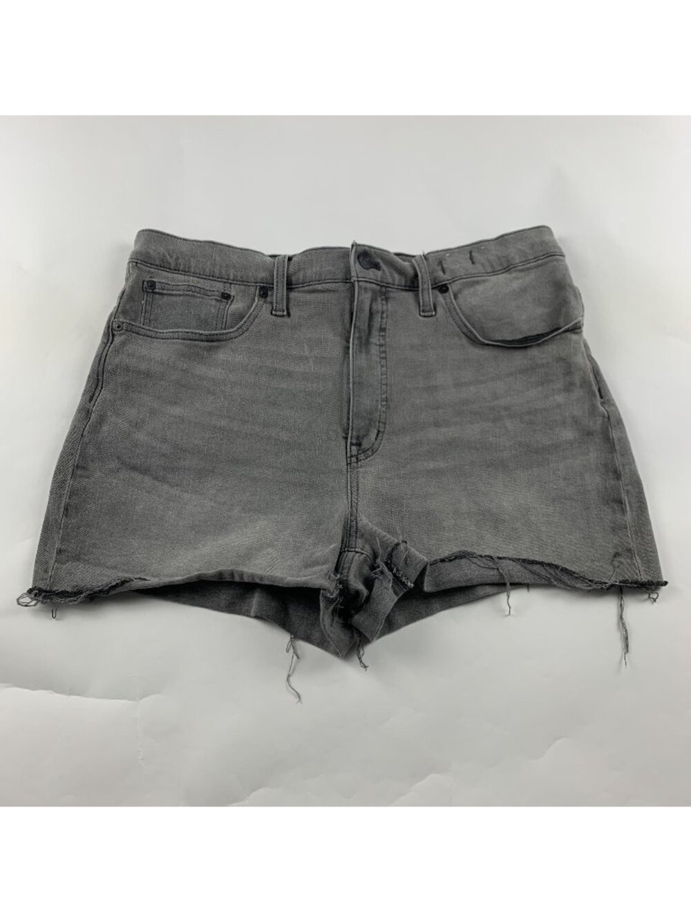 Madewell Gray Stretch Denim High Rise Cutoff Shorts 31